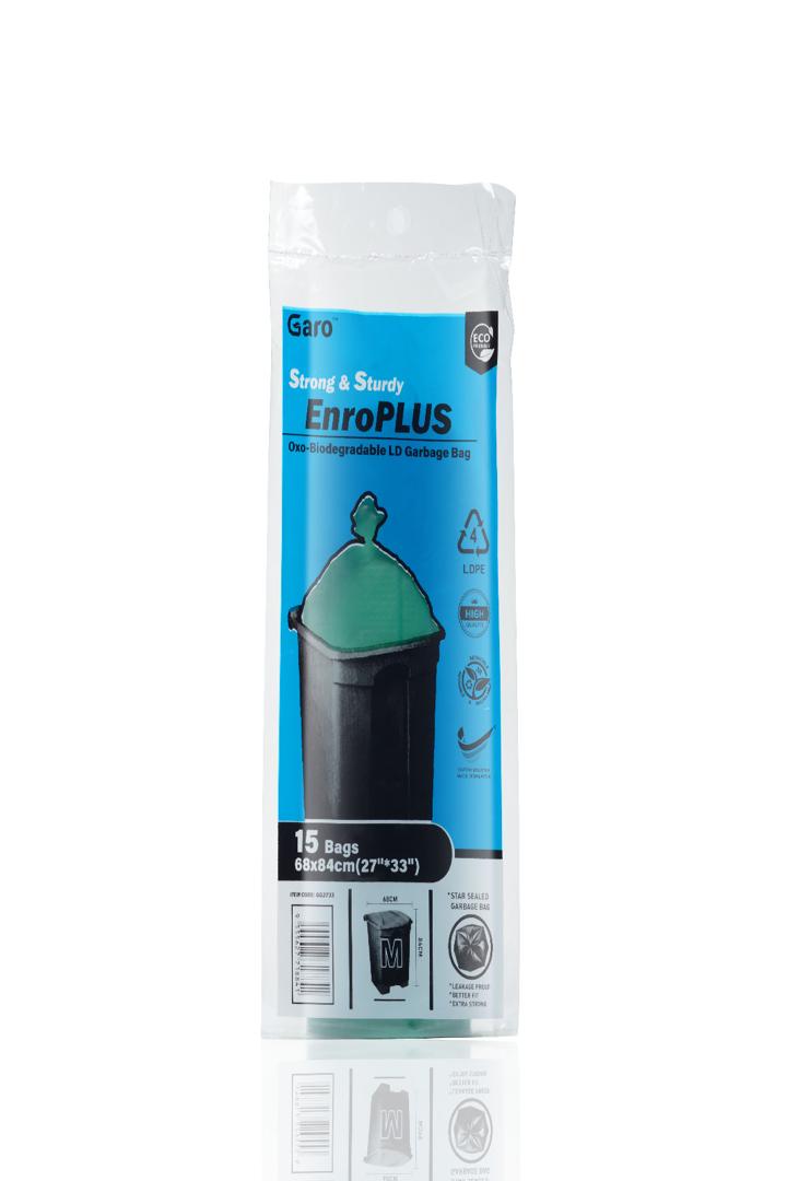 EnroPLUS 15 Bags Medium Oxo-Biodegradable LD Garbage Bag